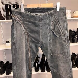Rick Owens Aircut Denim – Size 34 x 36 – Washed Grey